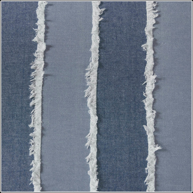 3 Piece King Cal King Striped Cotton Clip Jacquard Comforter Set with Shams 106 x 94 Inch