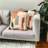 18" x 18" Orange and Ivory Geometric Polyester Zippered Pillow Cover