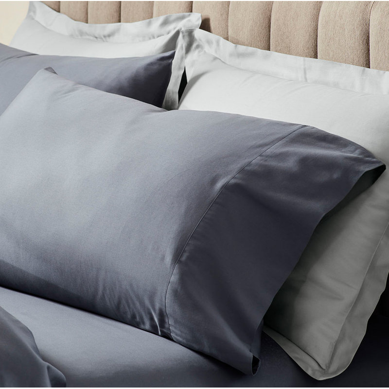 Signature Washed Pillowcase Set, Mineral, King Pillowcase