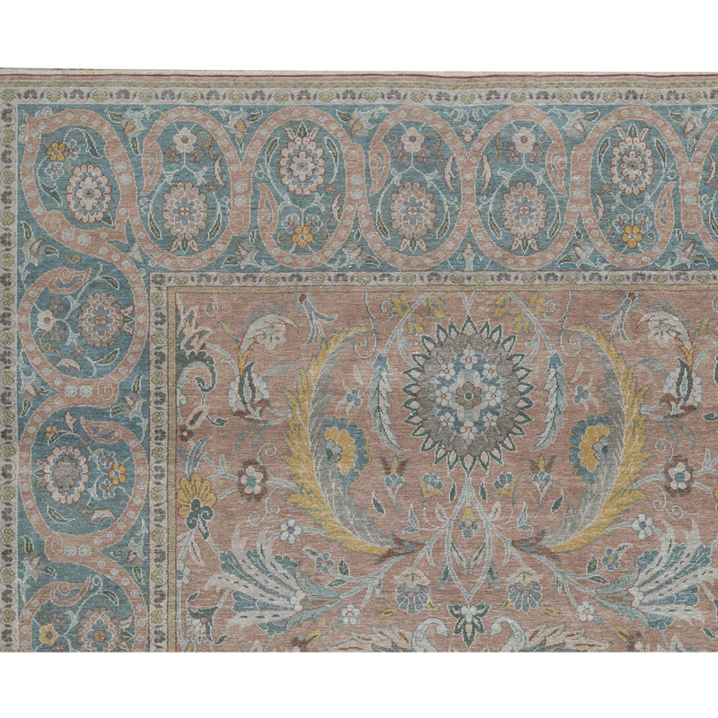 Oriental Area Rug in Blue/Light Red