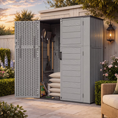 Plastic Outdoor Storage Shed Vertical Storage Cabinet