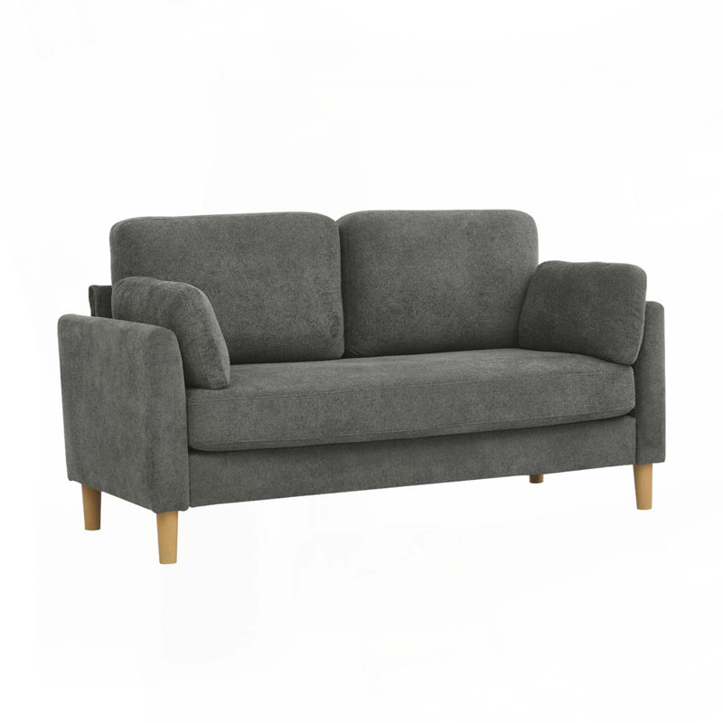 Upholstered 2-Seater Sofa, Gray