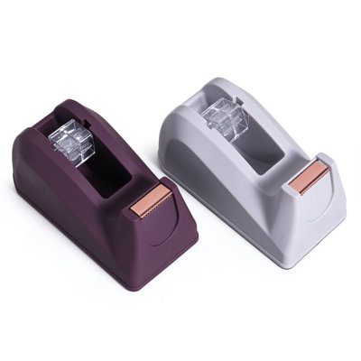 Distributeur de ruban de bureau gris et bourgogne en plastique, base antidérapante, 4,46 po x 2,16 po x 2,16 po, fournitures de bureau et de maison