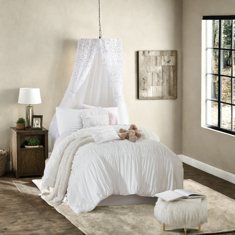 Ensemble de literie pour lit simple en microfibre de qualité supérieure, style champêtre français pour la maison