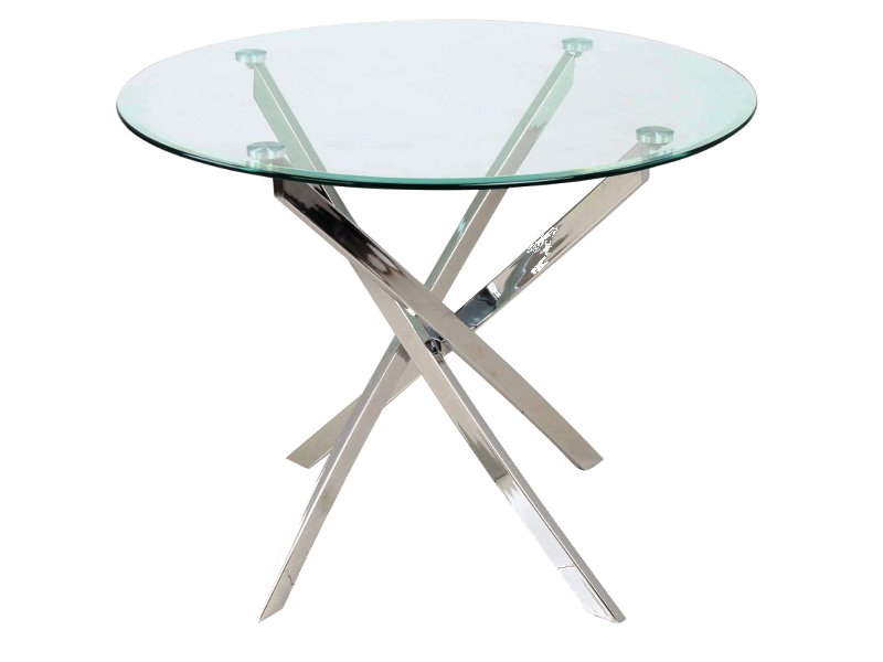 Avinsh Glass Top Metal Base Dining Table