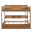 Lit double superposé double avec lit gigogne et tablettes intégrées, bois antique-512760500-512760507