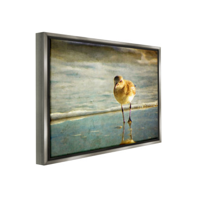 "Stepping Sandpiper at Shore", art mural sur toile flottante par GraffiTee Studios