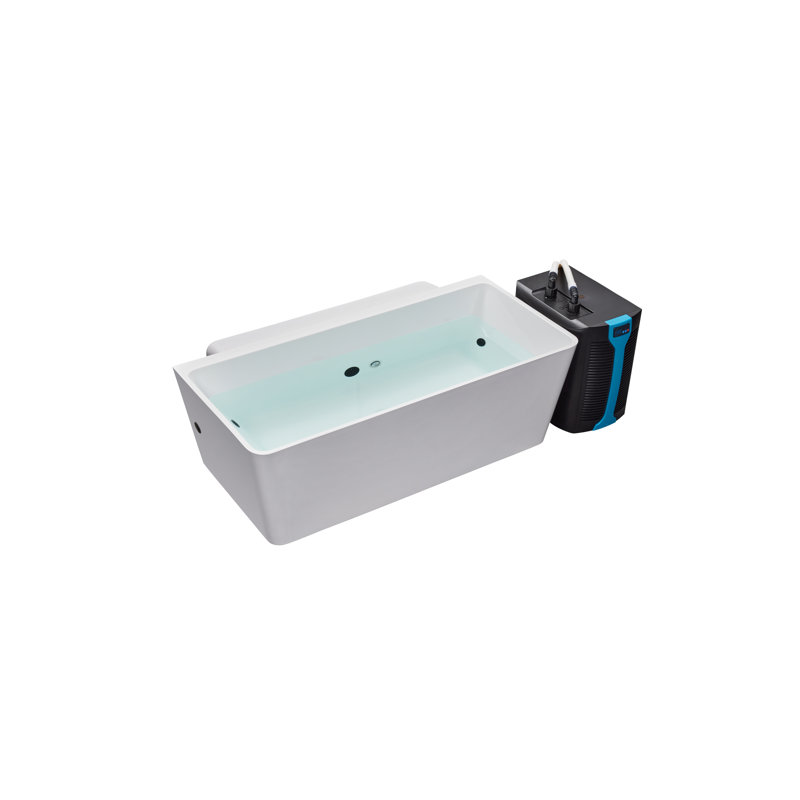 67" White PVC Electric Cold Plunge Tub with Heater and Ozonator