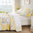3-Pieces Floral Quilt Set, Vibrant Printed Quilt Bedding with 2 Pillowcases-116926244-116926241