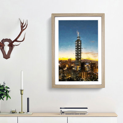 Taipei City in Taiwan Abstract Art - Picture Frame Graphic Art Print