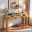 Console avec coins arrondis, 3 tiroirs et pieds épais-489023681