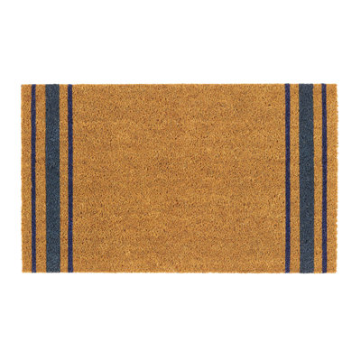 Indoor / Outdoor Coir Mat Navy Border Stripe