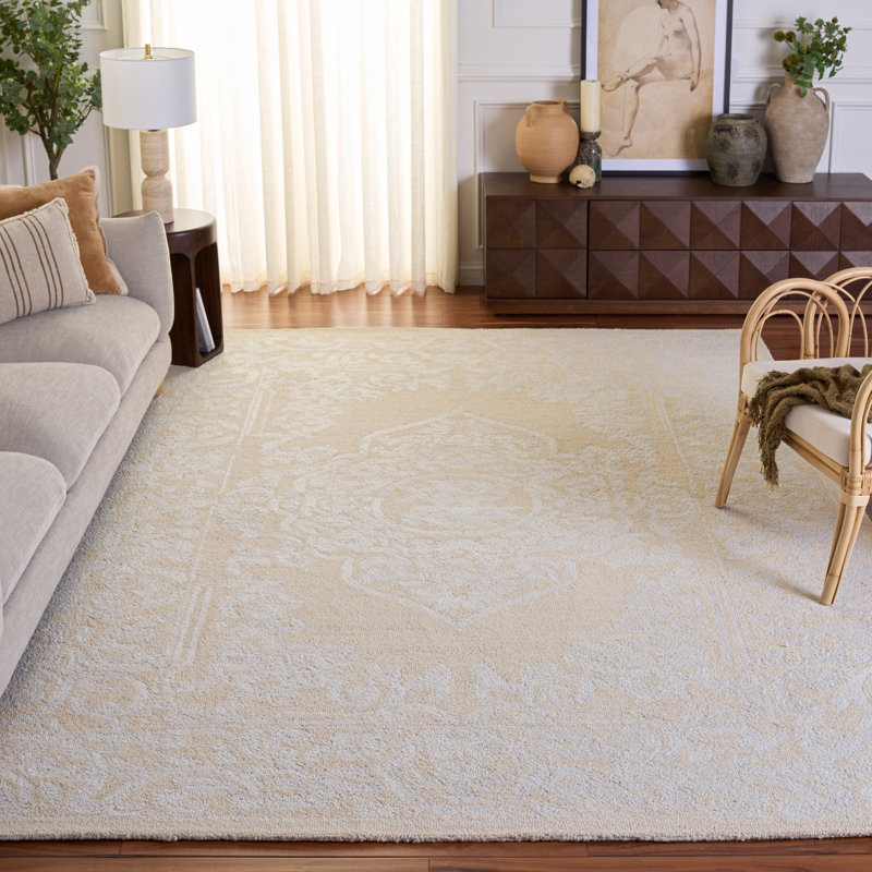 Abstract Hand Tufted Wool With Cotton Cloth Backing Rug, Rectangle 8' x 10'