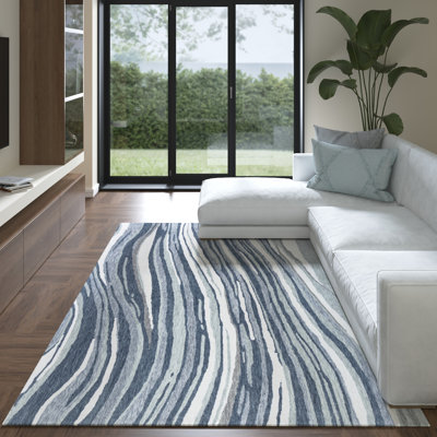 Tapis d'intérieur contemporain en laine / coton touffeté à la main Tahoe