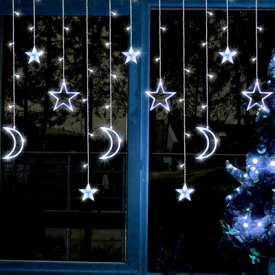 Étoile de lune avec fée 138 lumières