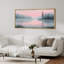 «Pink Misty Lake Forest Reflection Serene Nature Landscape», impression sur toile encadrée-133897497-133897500