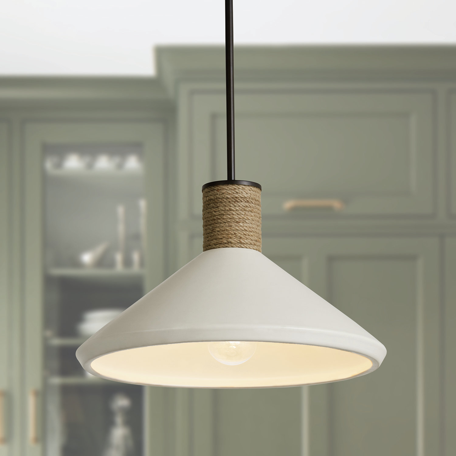 Gwenelle Single Light Ceramic Dimmable Pendant