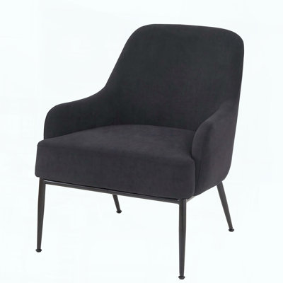 Modern Velvet Accent Chair with Metal Legs and Sturdy Frame