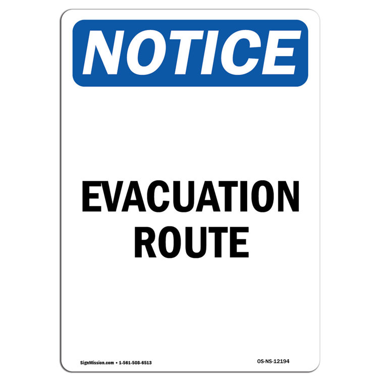 SignMission Evacuation Route Sign | Wayfair