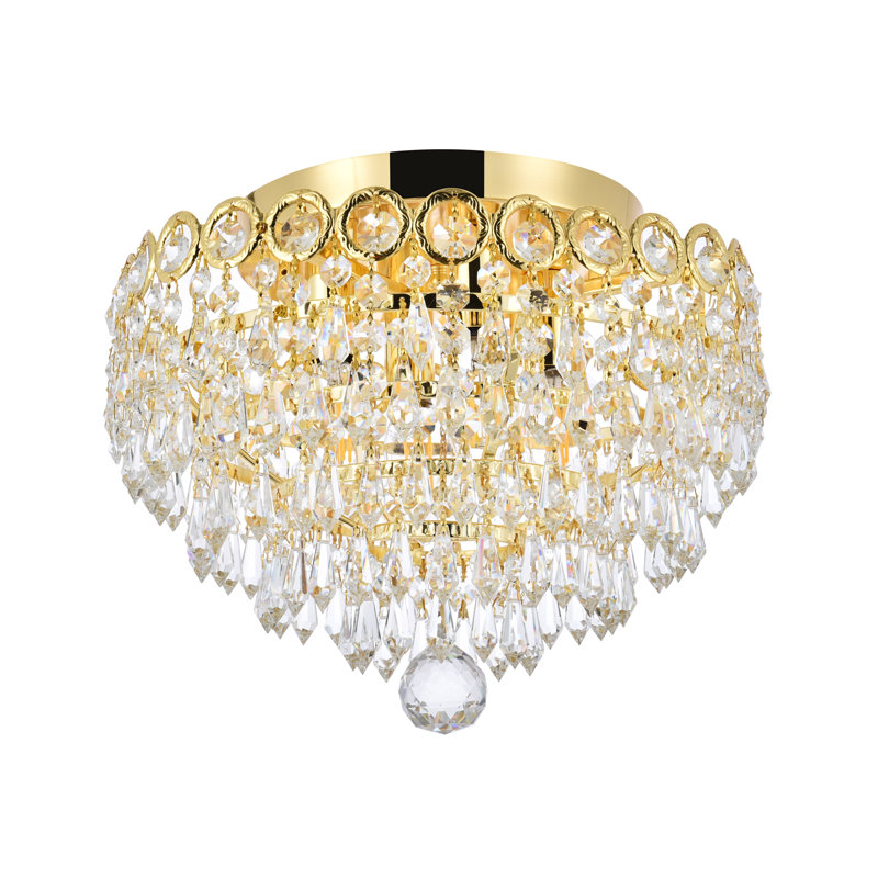 Stoltz Crystal Semi Flush Mount, Gold, Royal Cut