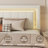 Full Upholstered Platform Bed with Vertical Block Design Headboard, 4 Sliding Storage Drawers，RGB LED Lights & Charging Station, Easy to Assemble, White-1793140884-1793140887
