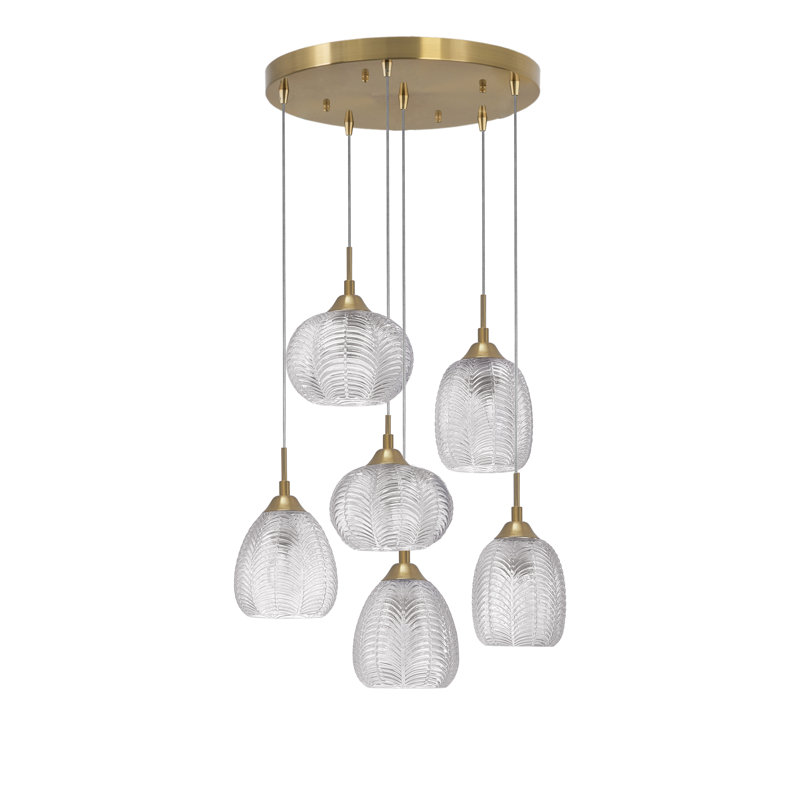 6 - Light Satin Gold Cluster Pendant