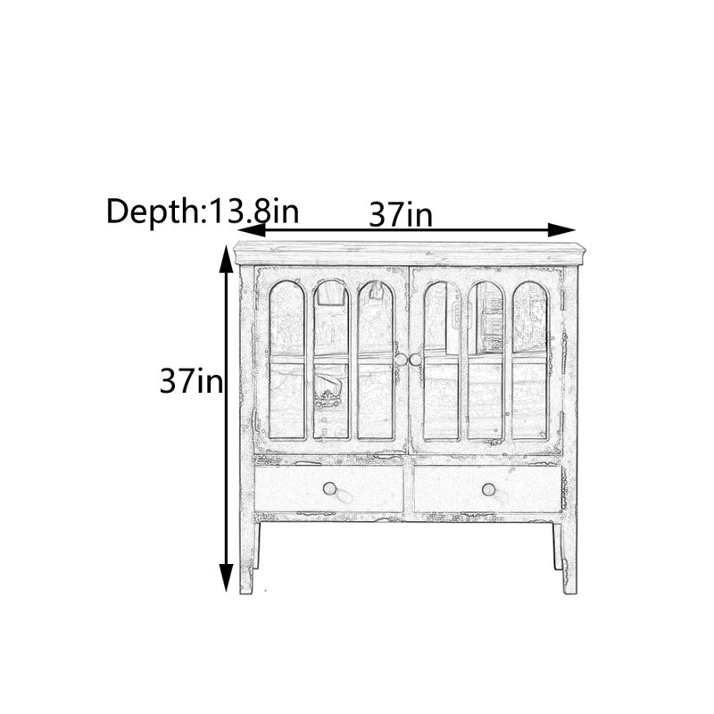 Vintage Solid Wood Console Table