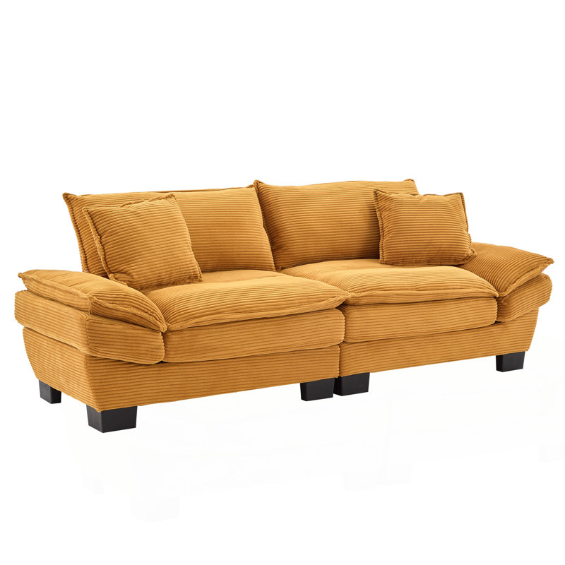 Canapé-lit Corduroy, Jaune