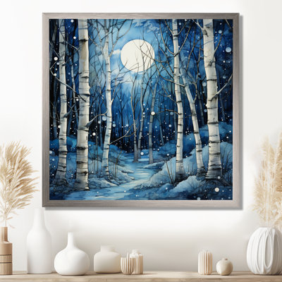 Birch Woods Mystic Moonlight I - reproduction sur toile