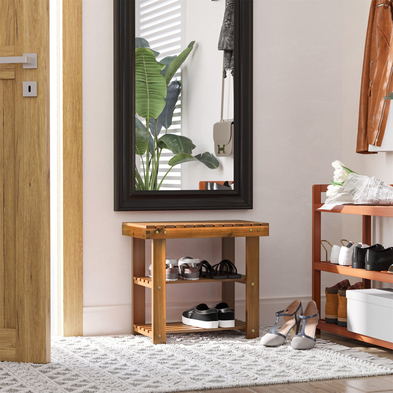 9 Pair Solid Wood Shoe Rack