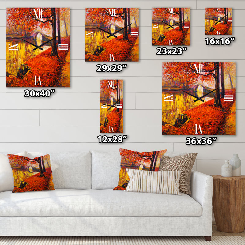 Petit pont dans un paysage d'automne I, Grand