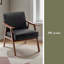 Chaise de style Mid-Century moderne, chaise de salon avec structure en bois massif, dossier d'appoint très épais-206511394