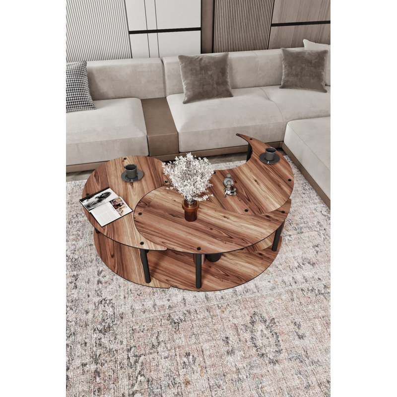 Ensemble de tables basses, Noyer, H 39,3 po x L 39,3 po x l 14,93 po