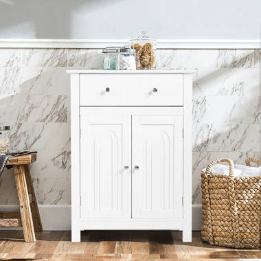 VASAGLE Small Bathroom Storage Corner Floor Cabinet