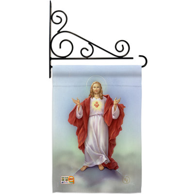 Double Sided 18.5 in. H x 13 in. W Polyester Flag set