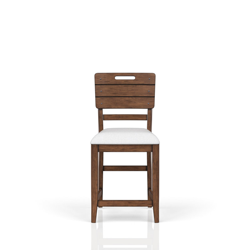 Tabouret de comptoir brun (2), assise et dossier tapissier hypnotisant décontracté, 2 pièces, finition confortable
