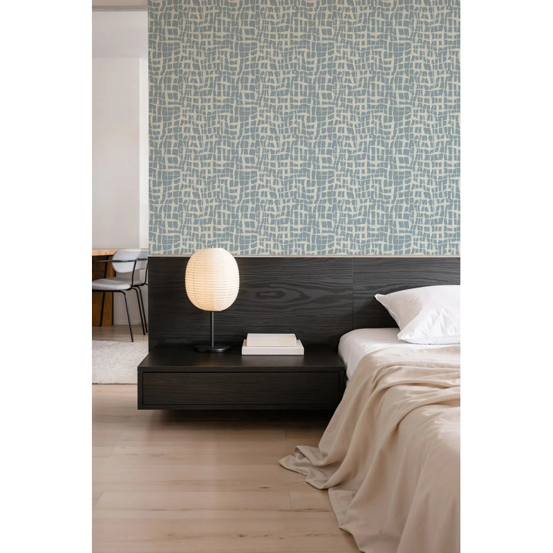 Net - Wallpaper, Pale Mineral Blue Reverse, Peel & Stick, Self-Adhesive
