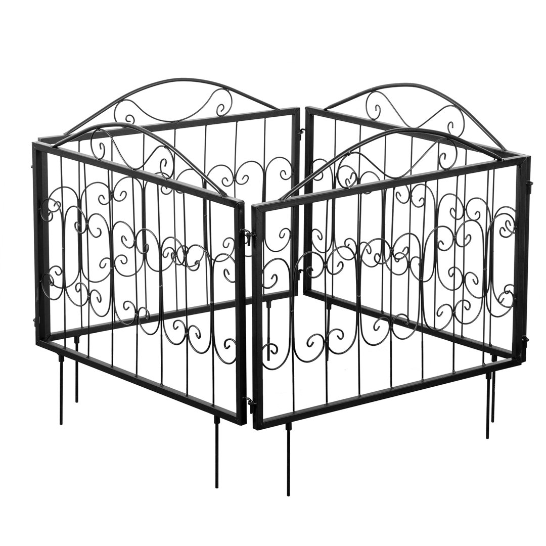 Eldan 22.6'' H x 23.5'' W Black Metal Fencing (Set of 4) Red Barrel Studio®