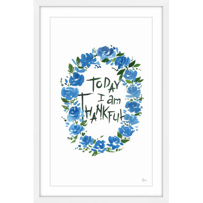« blue thanks », reproduction d’art encadrée