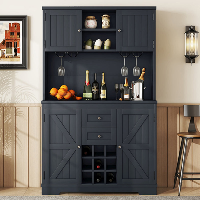 Armoire de cuisine avec bar Coffee Coffee, Bleu antique