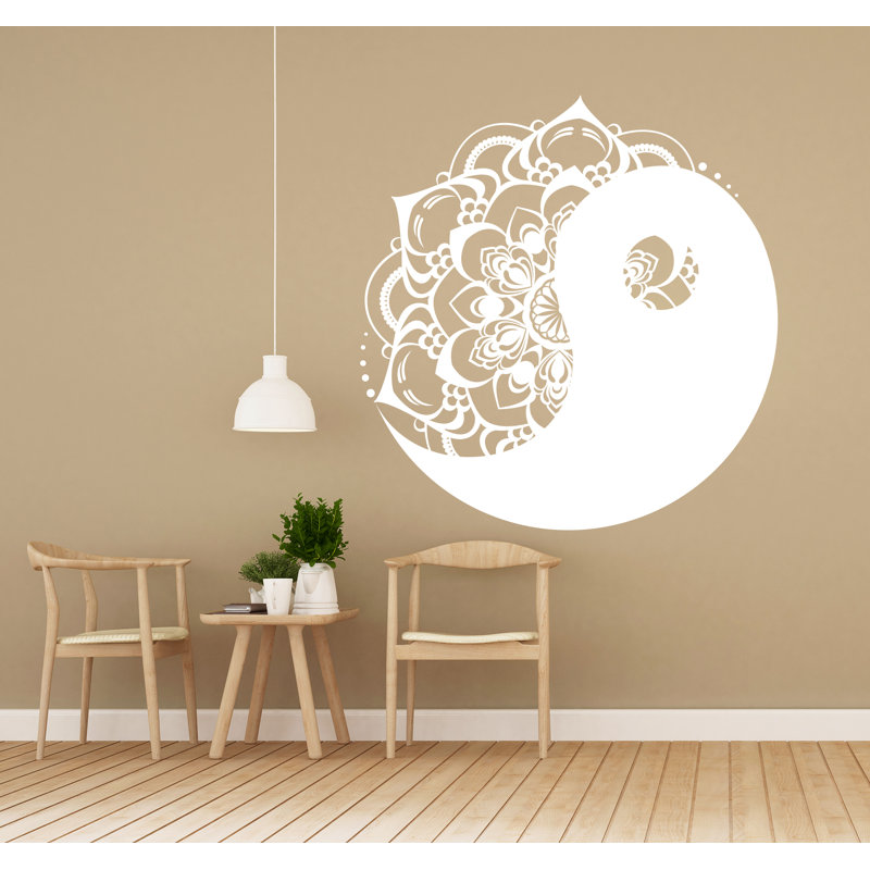 Adhésif décoratif mandala bohémien, H 20 po x l 22 po, Blanc