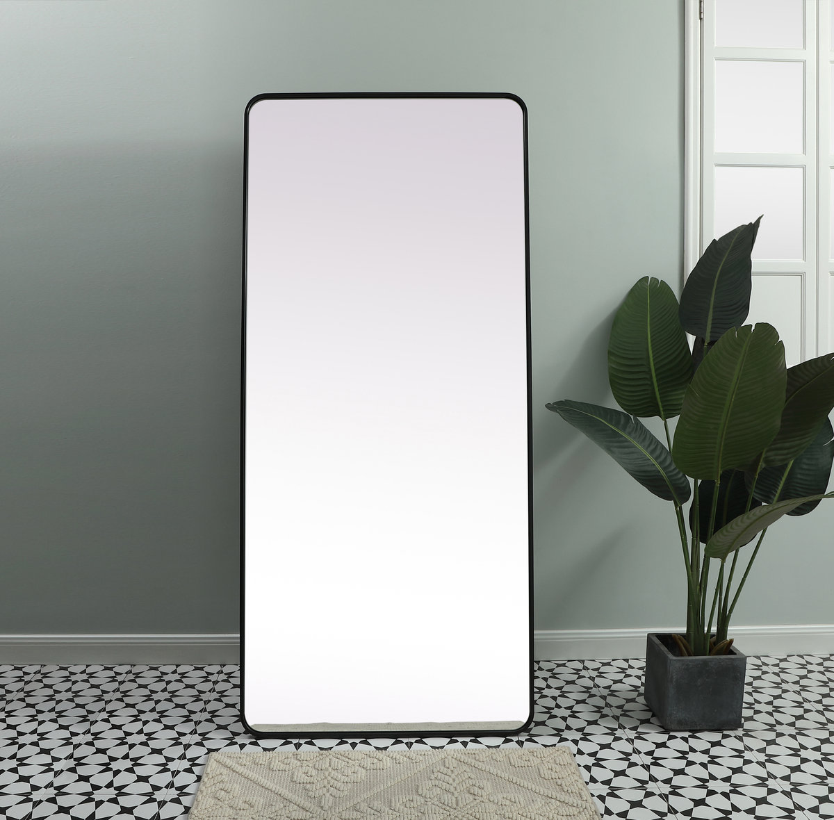 Sabine Accent Mirror, Black, 72" x 32"