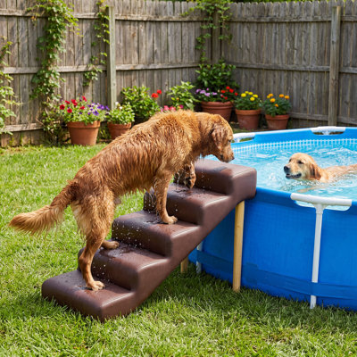 Escalier pour animaux de compagnie de style meuble, pour chiens et chats, structure en bois massif, marches pour lit et canapé, revêtement antidérapant, supporte jusqu'à 100 kg.