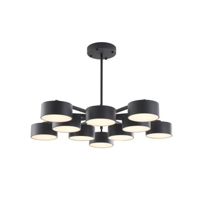 Modern 10 Light LED Black Shade Chandelier