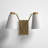 Alyra 2 - Light Dimmable Armed Sconce in White Brass-238908287