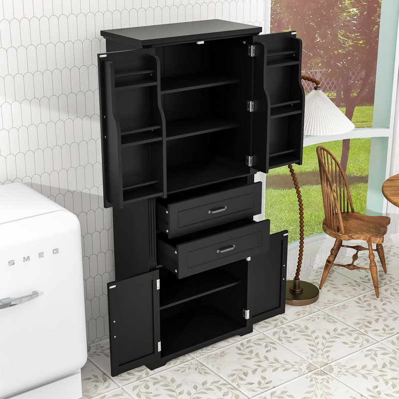 Élégante armoire de rangement - Grand espace de rangement avec tablettes réglables, tiroirs lisses et fonctions de sécurité anti-basculement