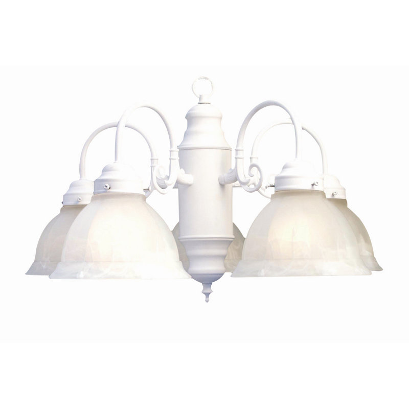 Haelly 5 - Light Classic / Traditional Chandelier, Polished Brass