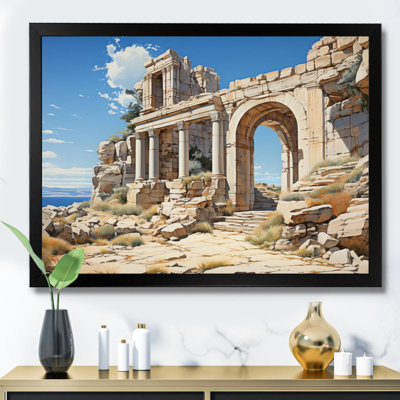 " Greece Eternal Delos I ", H 30 po x l 40 po, Cadre simple noir
