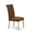 3 Piece Kitchen Table & Chairs Set Contains a Round Dining Room Table with Pedestal and 2 Brown Linen Fabric Parsons Chairs, Oak-1269088019-1269088018