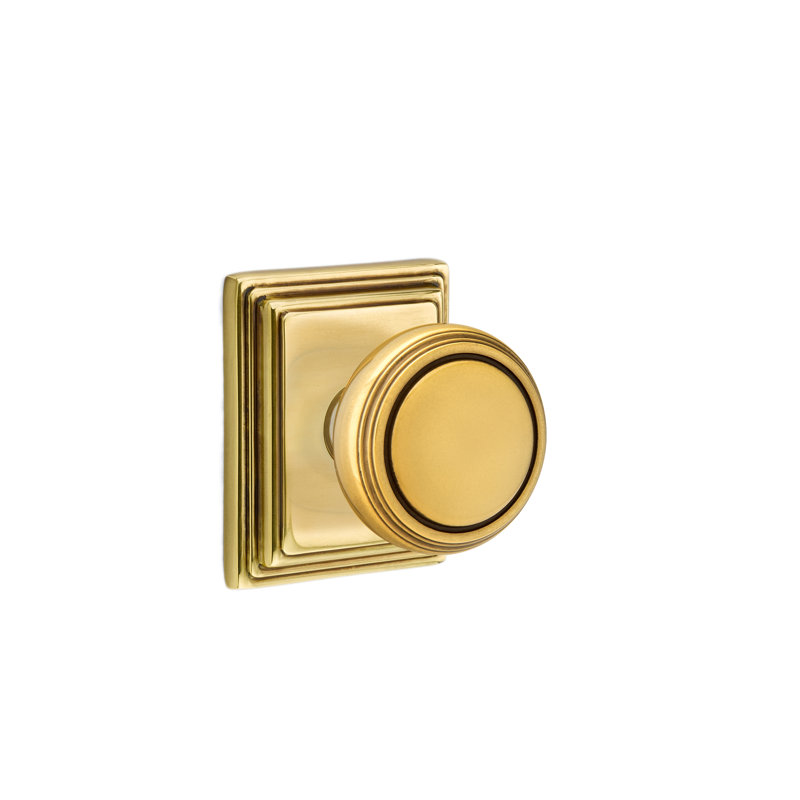 Passage Norwich Knob with Wilshire Rose, French Antique Brass